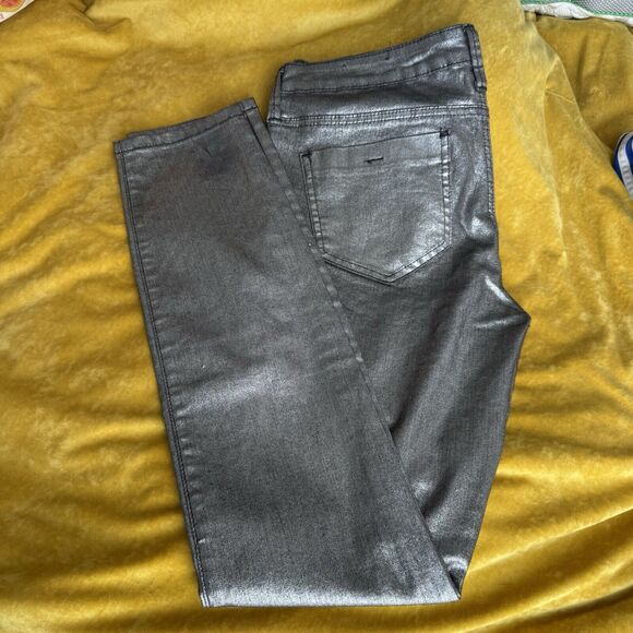 Guess Metallic Skinny Jeggings Silver Maxine Fit - Picture 7 of 10